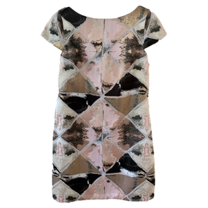 VINCE CAMUTO Pink Gold & Black Short Sleeve Dress